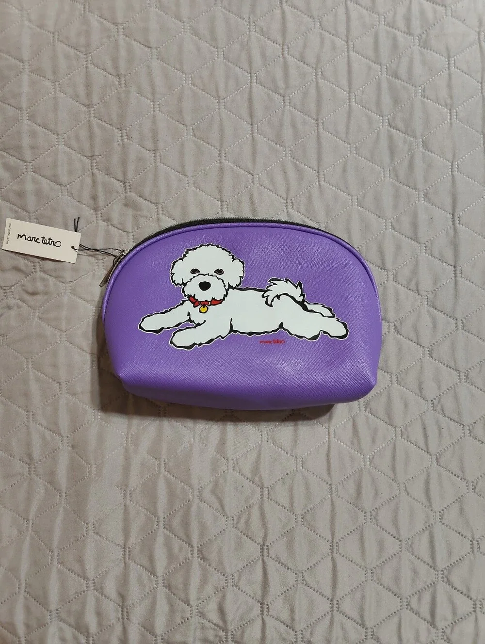 Marc Tetro Purple Bichon Cosmetic Bag